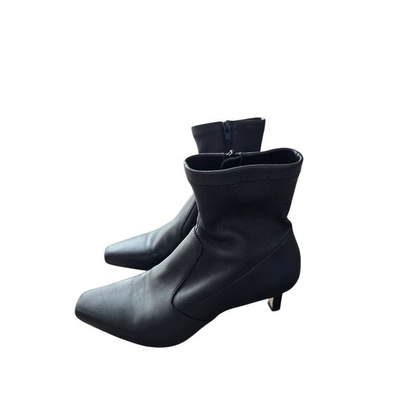 Paige Boots Annika Kitten Heel Size 6 Black Leather Pull On Sock Booties - Picture 3 of 7